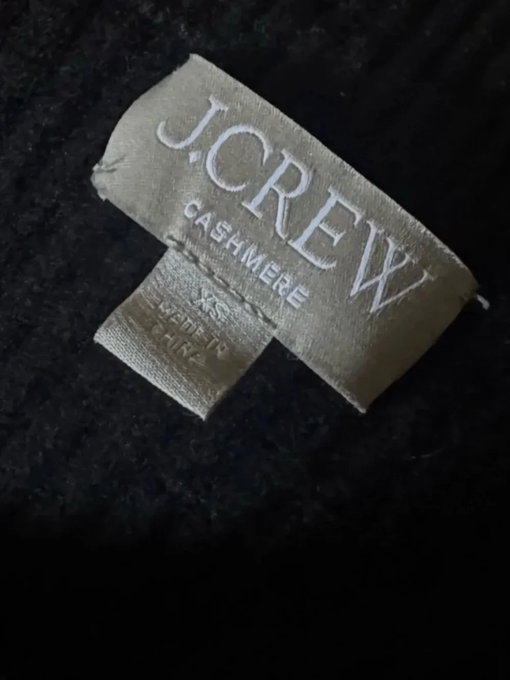 J.Crew 100% Cashmere Black Ribbed Knit Crewneck Sweater
